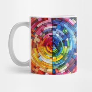 Psychedelic looking abstract illustration of blocks Mug